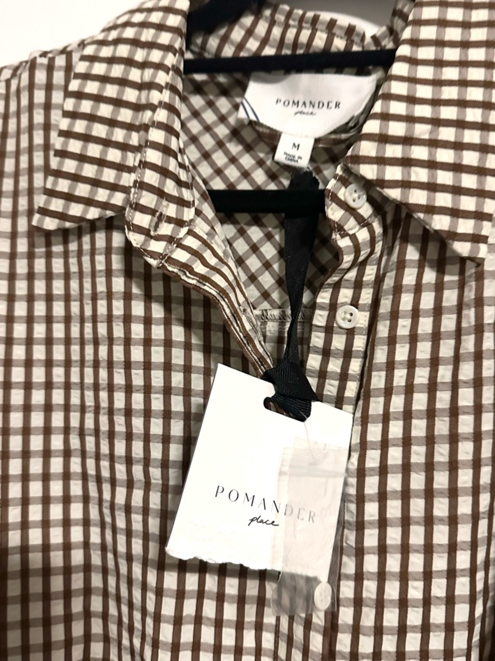 Pomander Place NEW Brown Gingham Seersucker Zacara Maxi Dress Size Medium - Picture 7 of 8